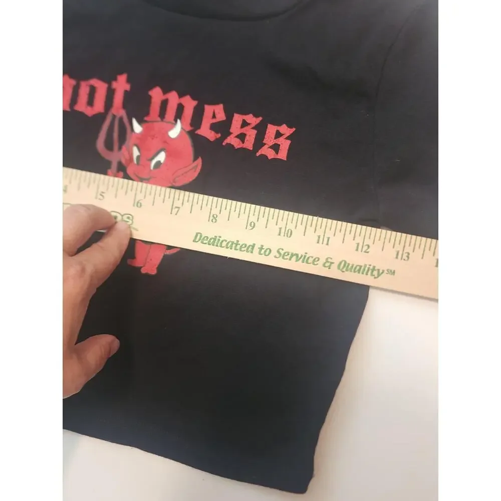 Garage Baby Tee/Crop Top XS, Hot Mess Devil - Picture 5 of 7